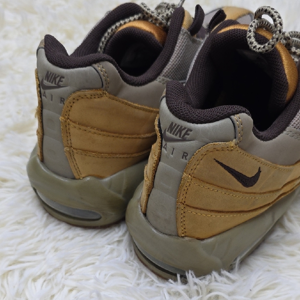 Nike Air Men's Sneakers in Tan and Gray Suede-Mesh - Picture 3 of 8
